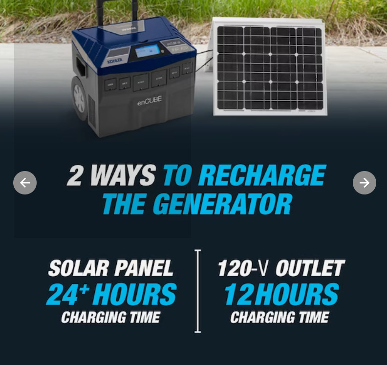 Kohler enCUBE 1.8 1800W Portable Power Station Solar Generator Battery *READ*