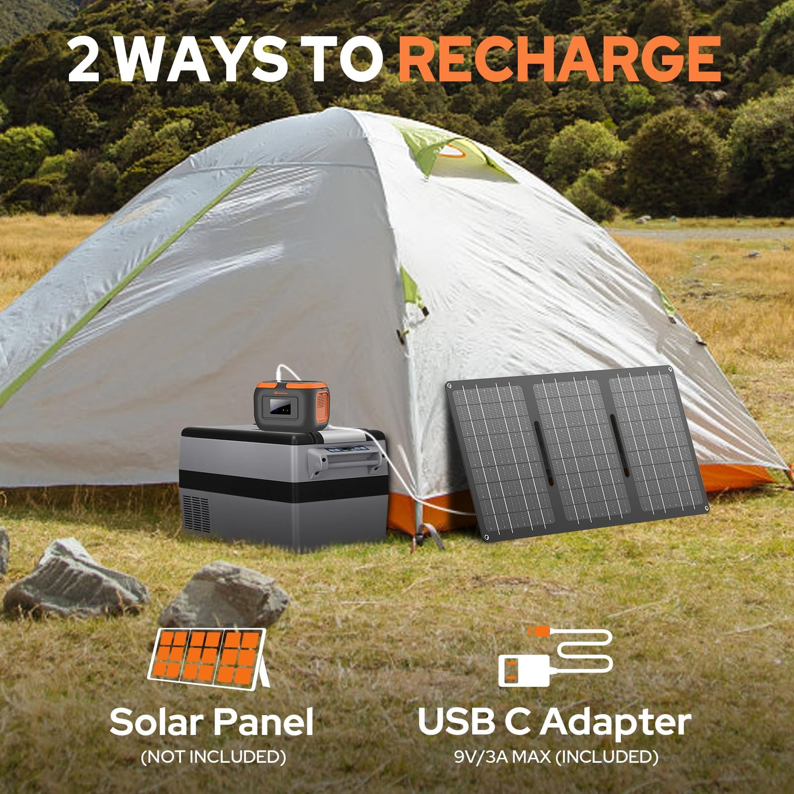 Portable Power Station 120W Power Bank with AC Outlet Portable Generator 97.6Wh