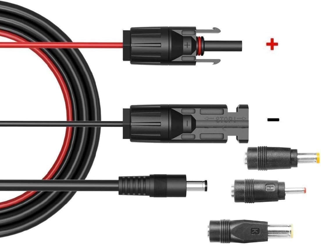 16AWG Solar Connectors with Foldable Design and 4 DC Adapters – Universal Fit