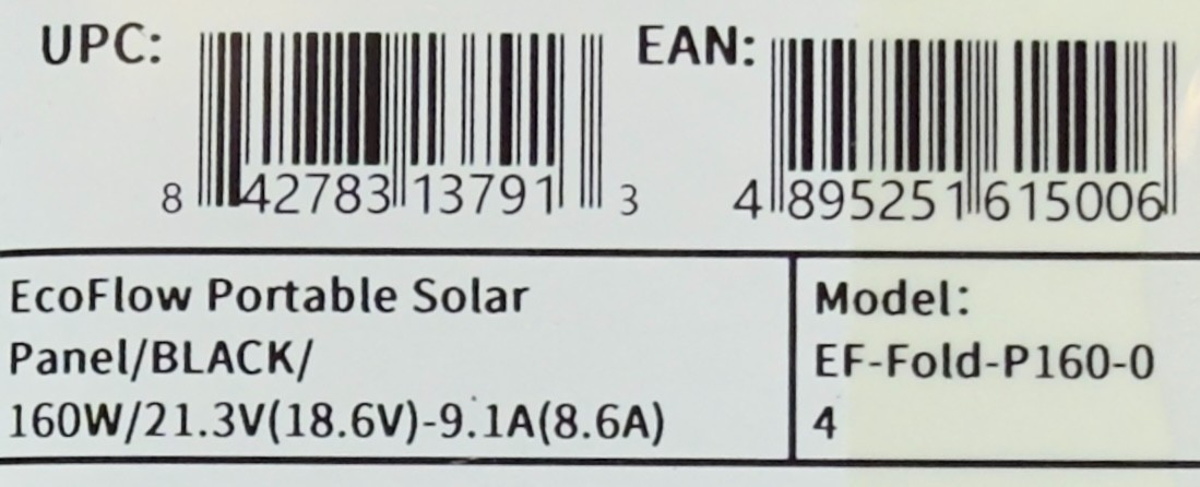 EcoFlow 160W Portable Solar Panel Foldable (New in Box/Unused)