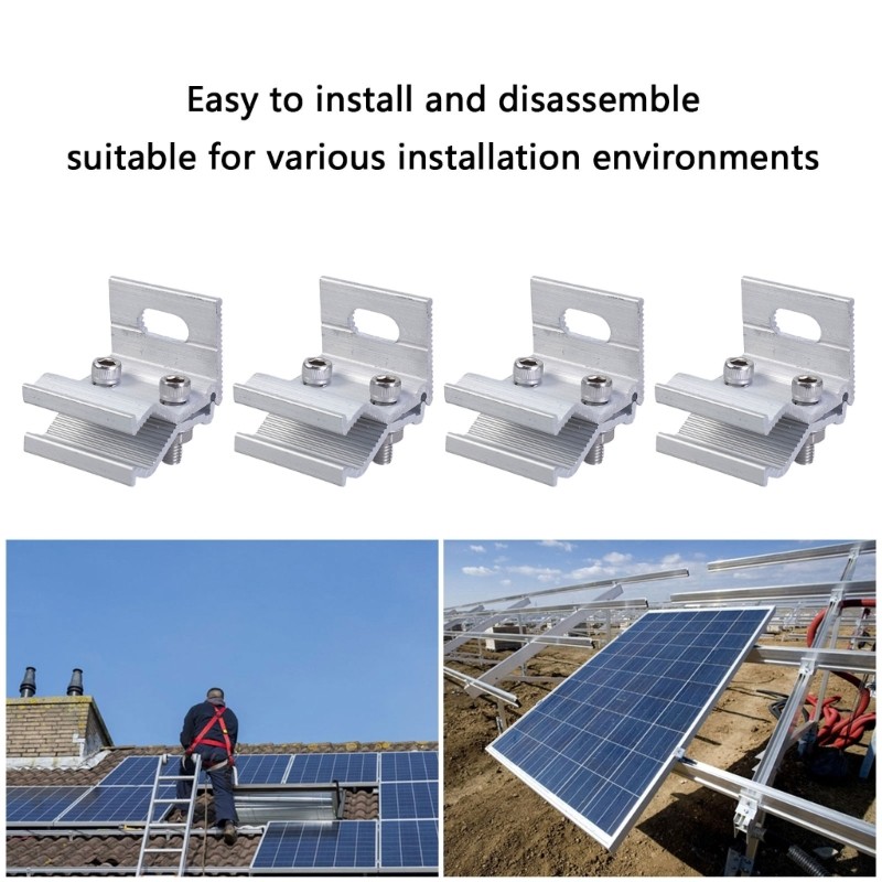 4pcs Lightweight Corrosion Resistant Solar Panel Fixing Clamps for Roof Floor