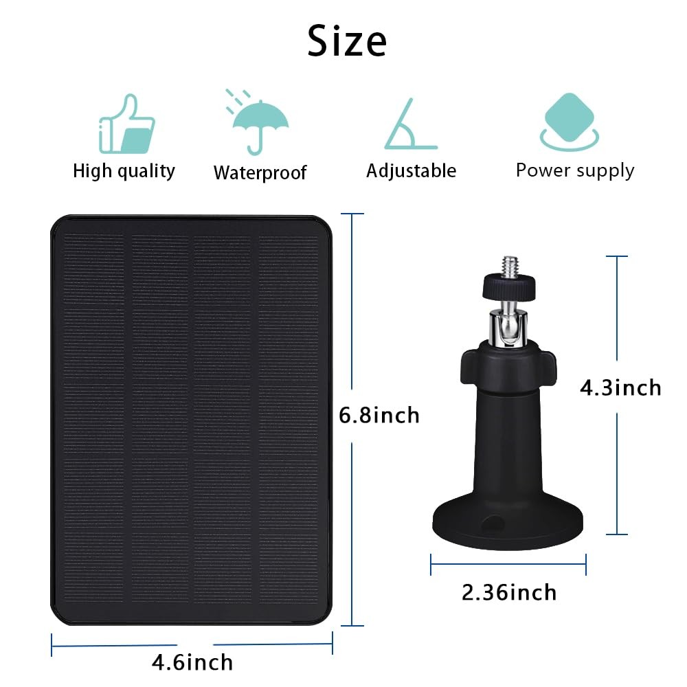 Panel solar para cámara compatible con WYZE Battery Cam Pro Wireless Outdoor,4 W
