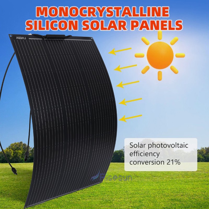 Flexible Solar Panel Mono 200W 400W 12V Bendable Camping Home RV Battery Charge