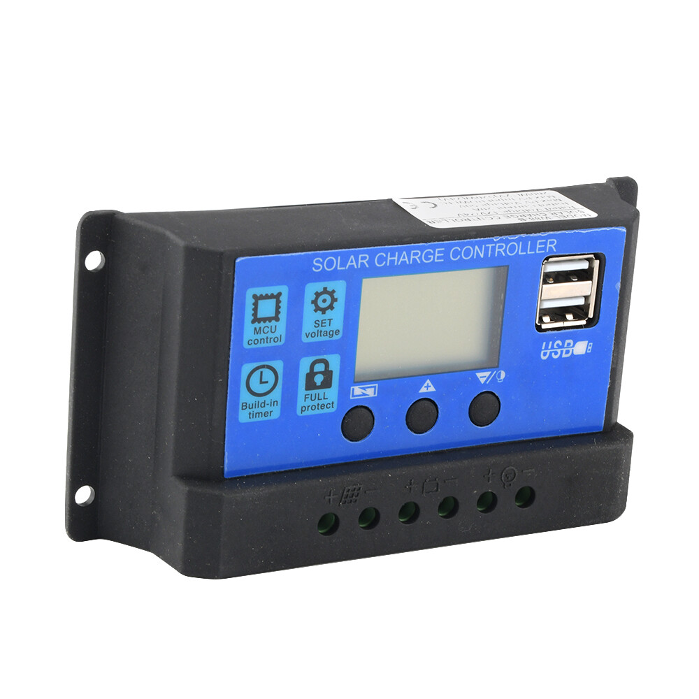 Solar Panel 12V/24V 10A-60A Battery Charge Controller LCD Regulator Dual USB New