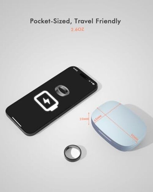 Updated Charging Case Compatible with Oura Ring 4 & 3 Charger, Ring4/3 Blue