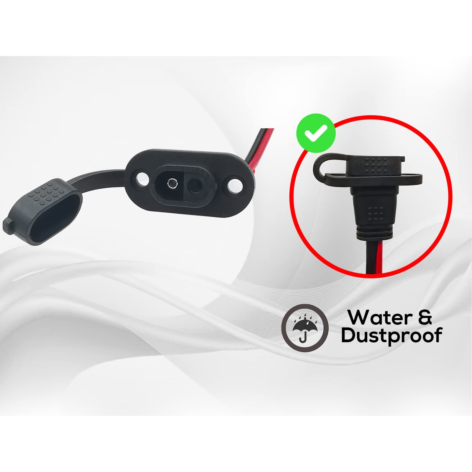 2 PCS SAE Sidewall Port, Weatherproof SAE Socket Solar Sidewall Connector