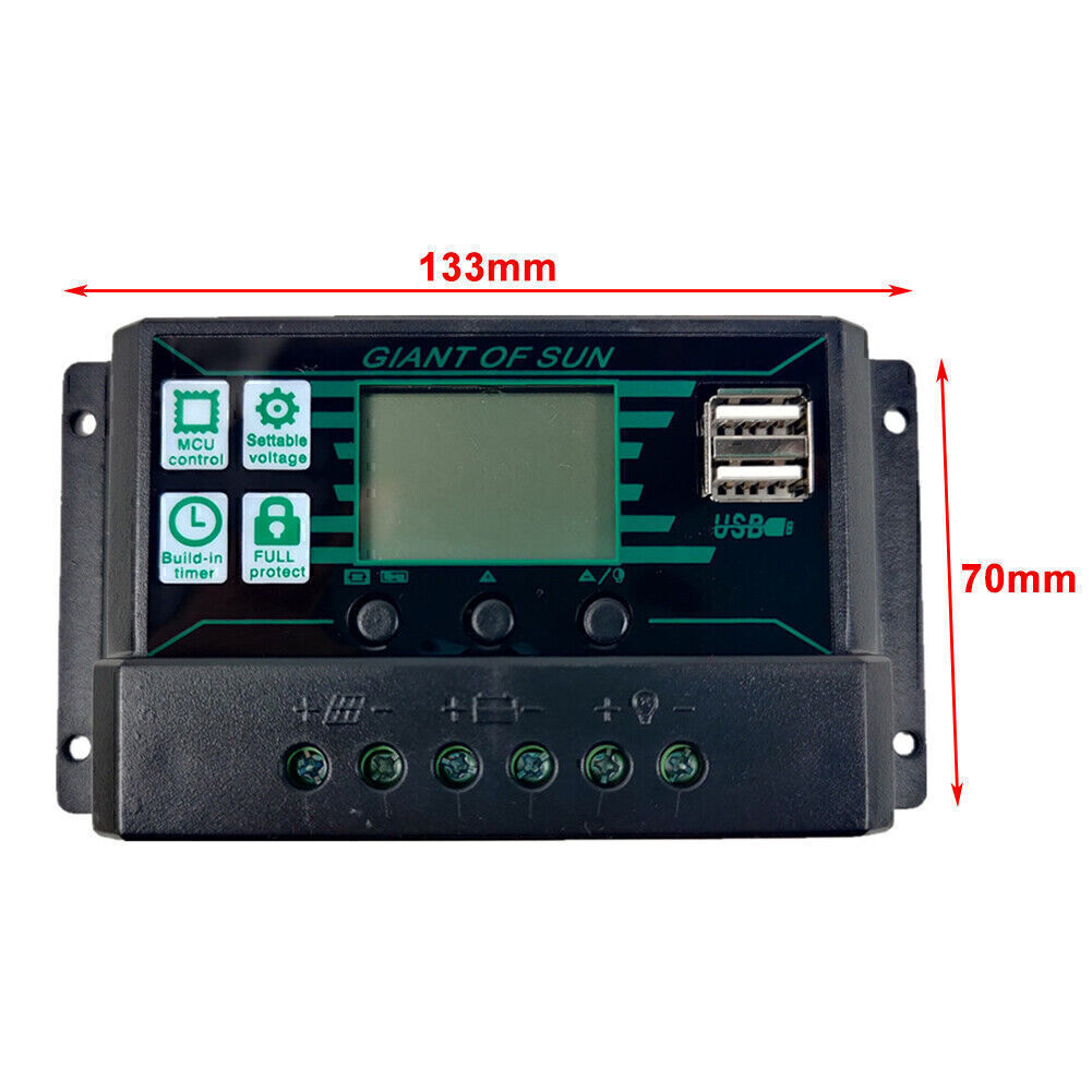 10A-100A MPPT Solar Panel Regulator Charge Controller 12V/24V Focus Tracking
