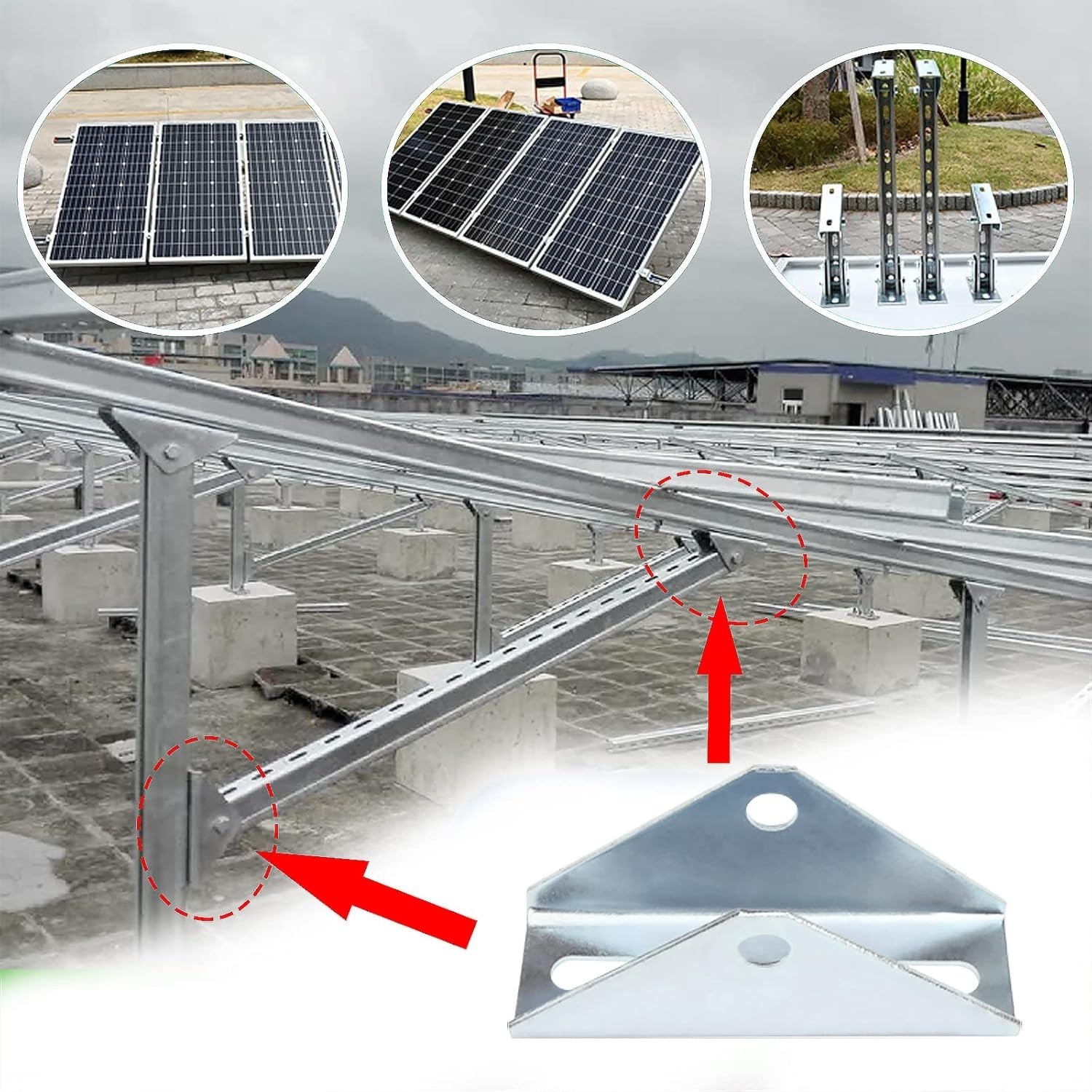 Adjustable Solar Panel Mount Brackets Set for Roof and Ground Mounting Needs
