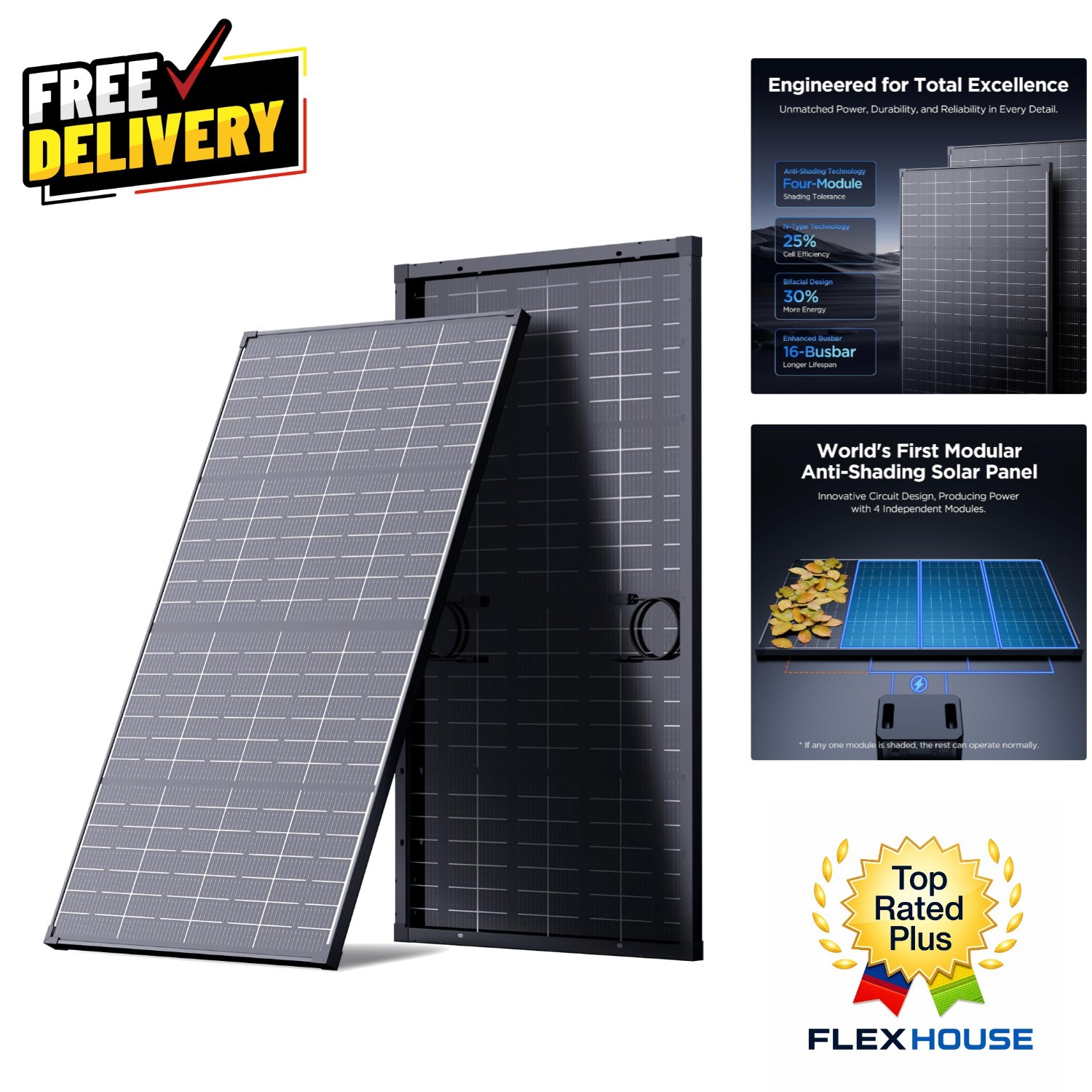 Durable 215W Bifacial Solar Panel with 25- for Off-Grid Power