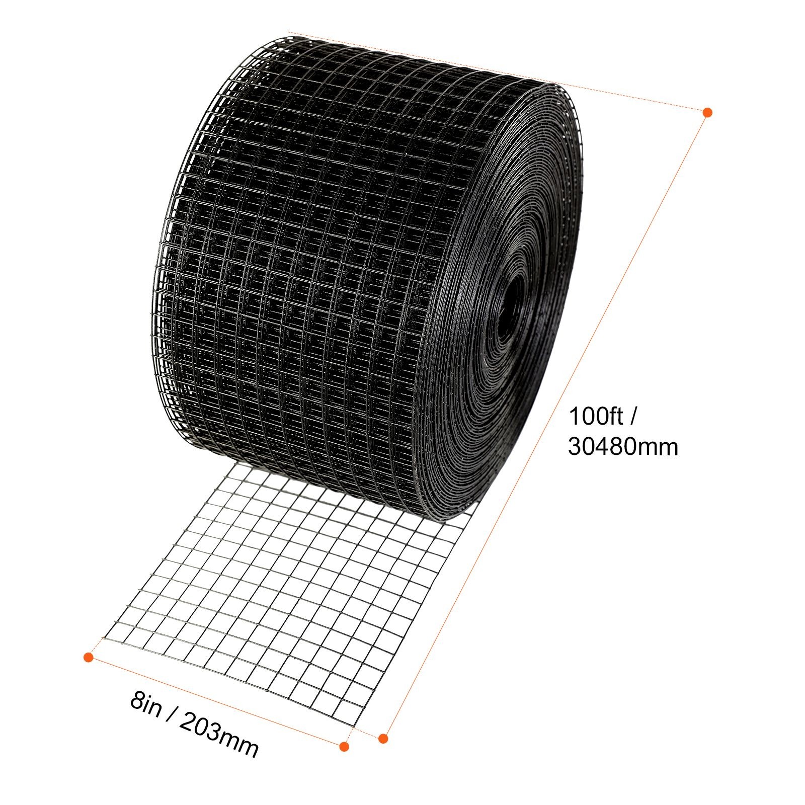 PVC-Coated Solar Bird Mesh 8in x 100ft, Galvanized Steel 0.7mm Wire