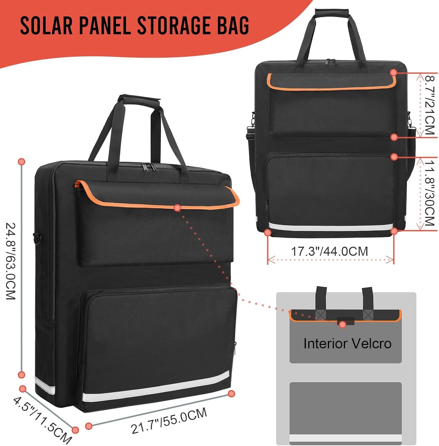 Solar Panel Storage Bag for 2 Solar Panels, Carrying Case for Jackery SolarSaga