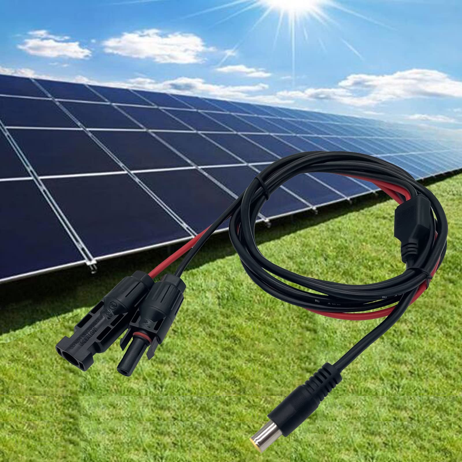 Solar Panel Connector to DC 8MM Adapter Cable, Compatible with Solar Connecto…