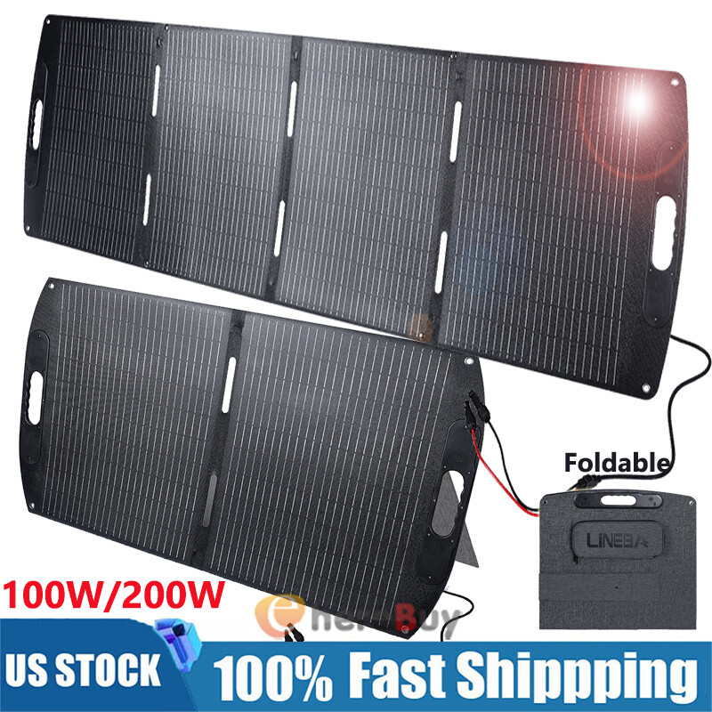 Upgrade Solar Panel 200W Mono Foldable Solar Charger for Camping Generator IP67