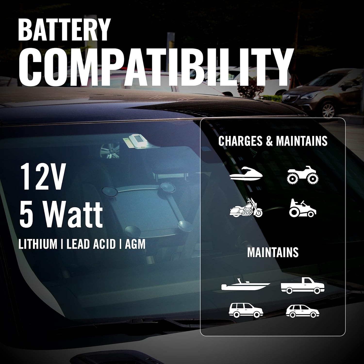 Battery Tender 5 Watt Solar Panel 12V Battery Charger with Charge Controller-IP6