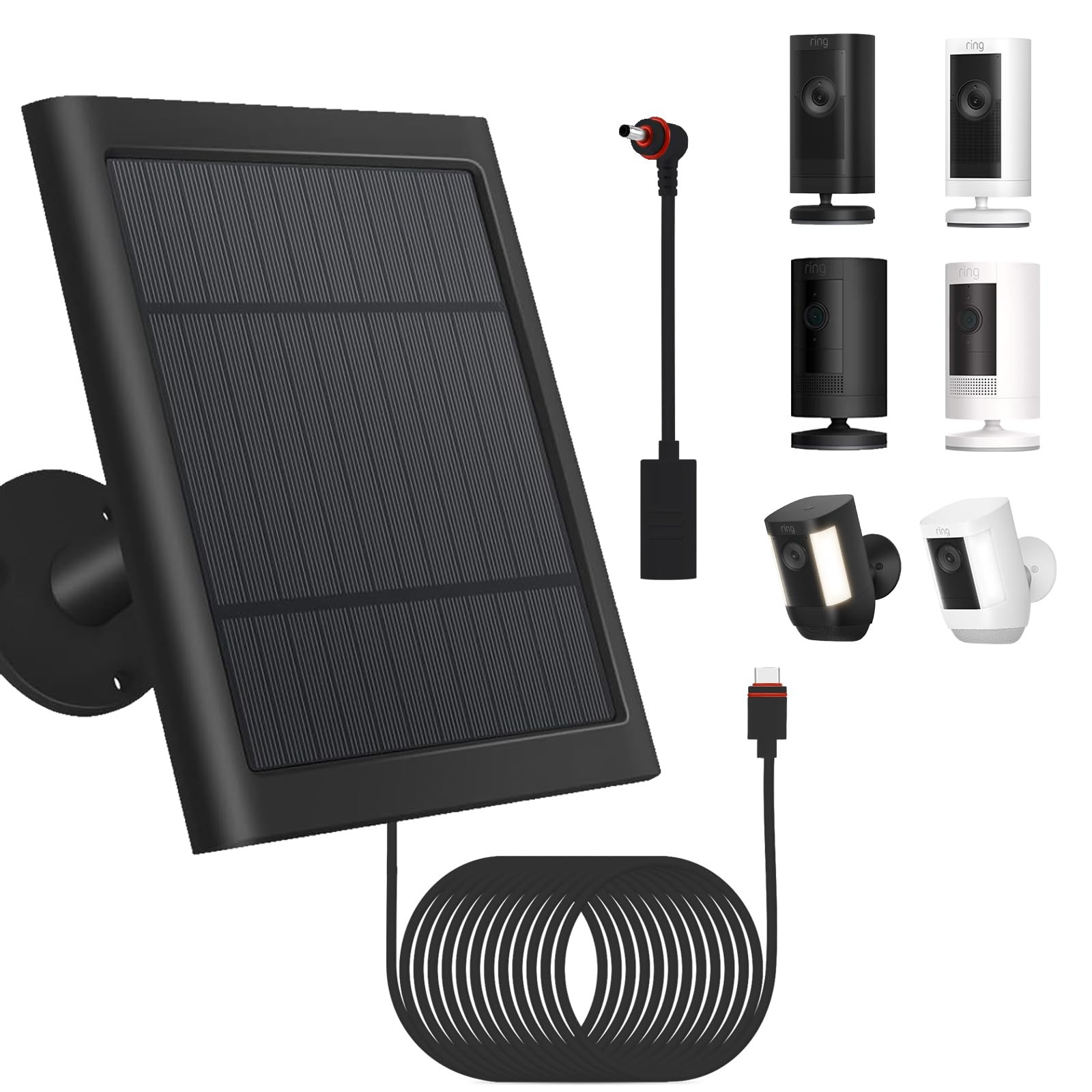 Solar Panel for Ring Spotlight Cam Plus/Pro with 10FT Waterproof Cable