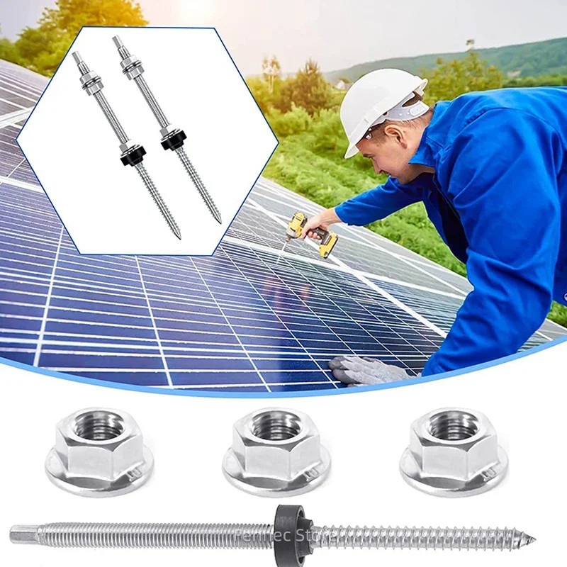 Solar Hanger Bolts Solar Panel Roof Mounting Screws 4/6Pcs M10 Solar Accessories