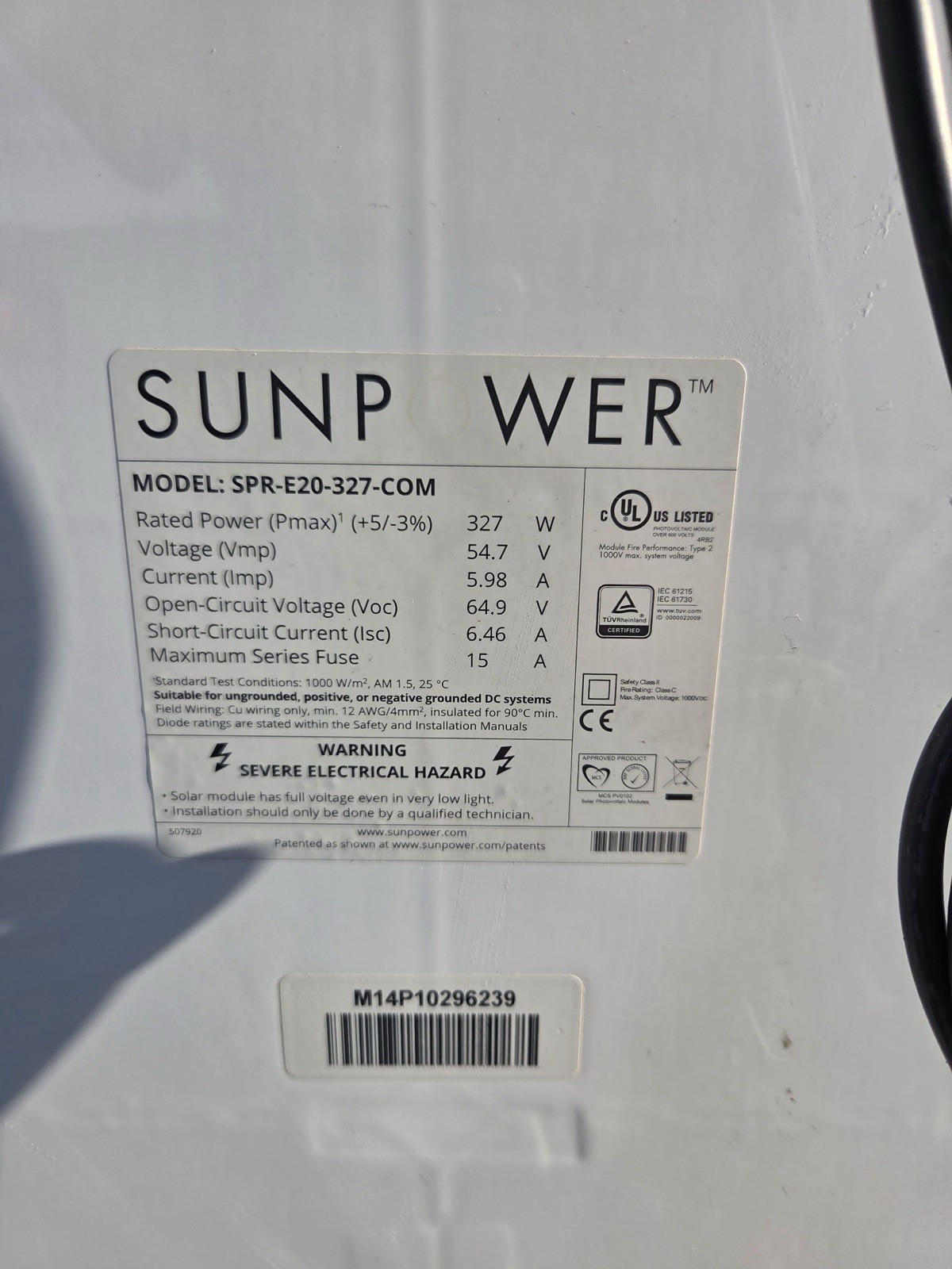 Sunpower 327watt Solar Panels New Solar panel Any Qty. Buy 1-100