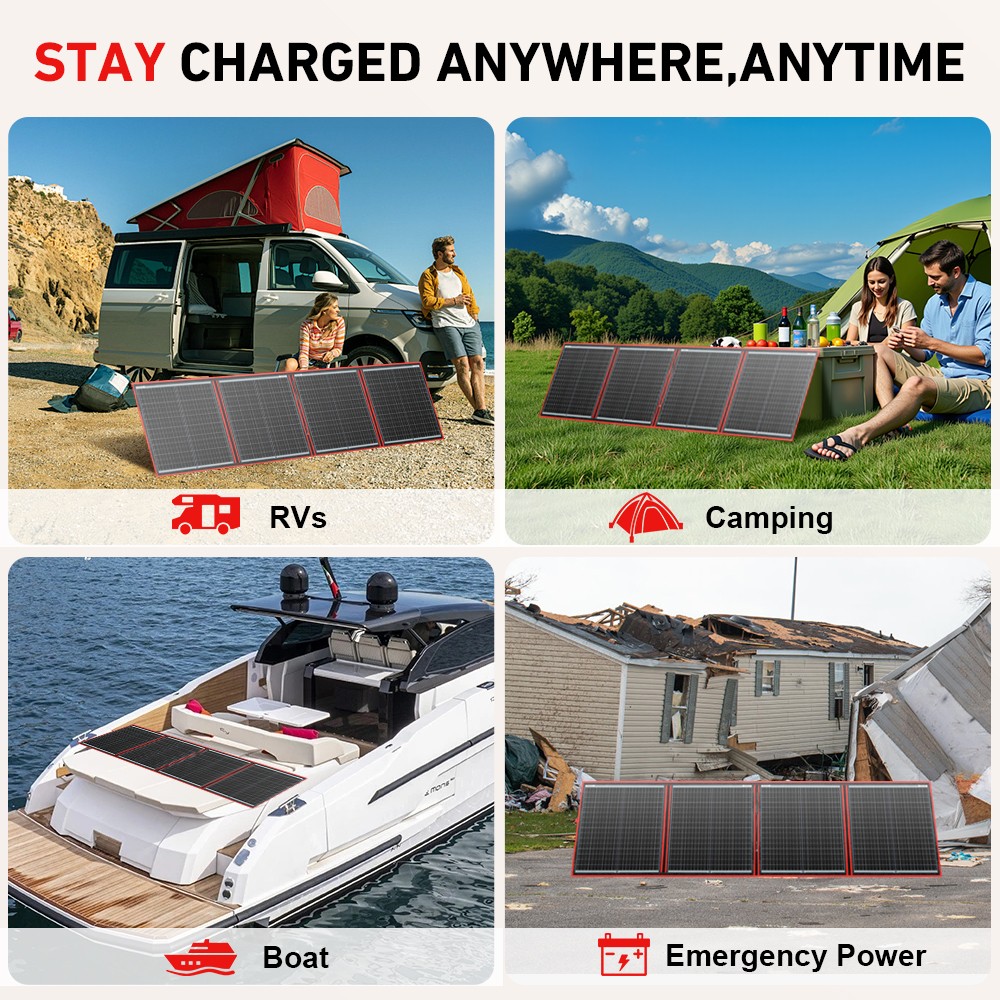 Dokio 160W 12V Semi-Flexible Foldable Solar Panel semi-flexible for RV Camping