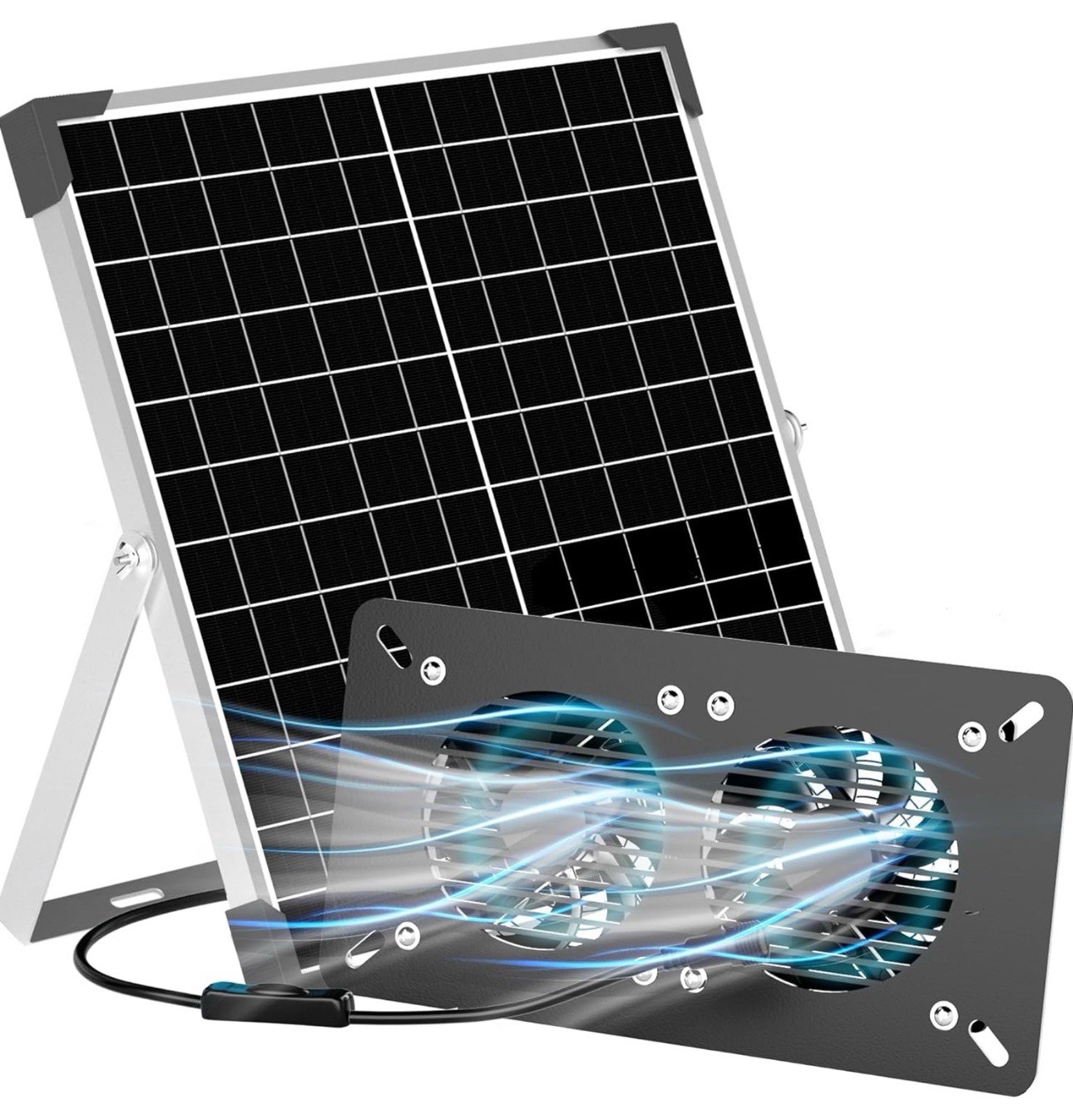 Voltset Solar Fan for Outside 20W Solar Power Exhaust Fan for Outdoor W/ Panel