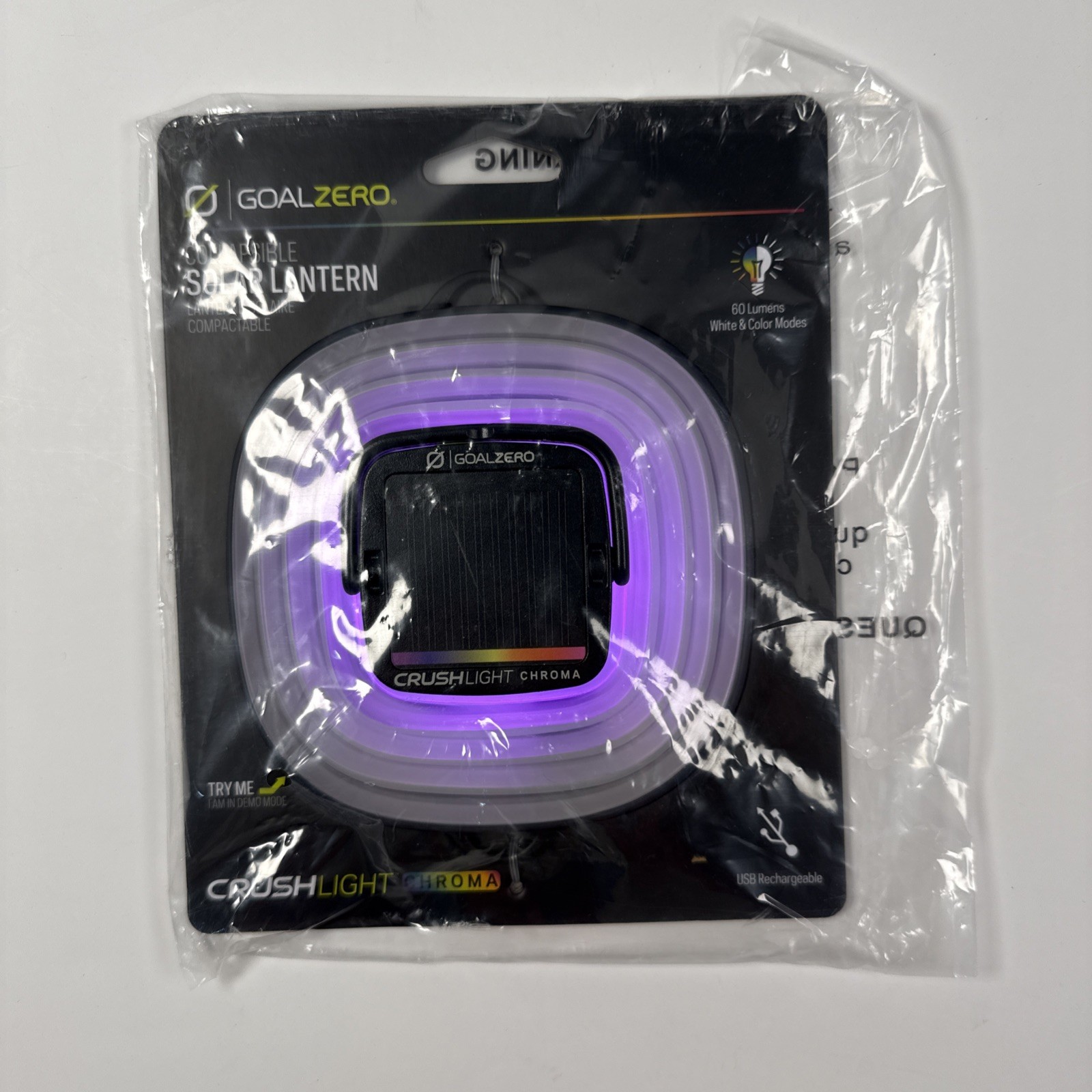 GOAL ZERO Crush Light SOLAR Powered Lantern with Multi Changing Colors # 32013
