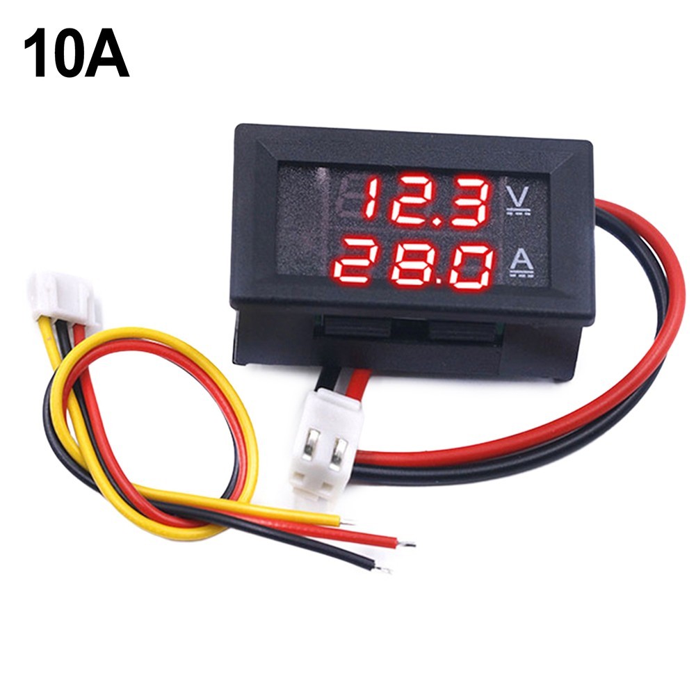DC 0-100V 10A Voltmeter Ammeter LED Dual Digital Volt Amp Meter Gauge 3 Bit