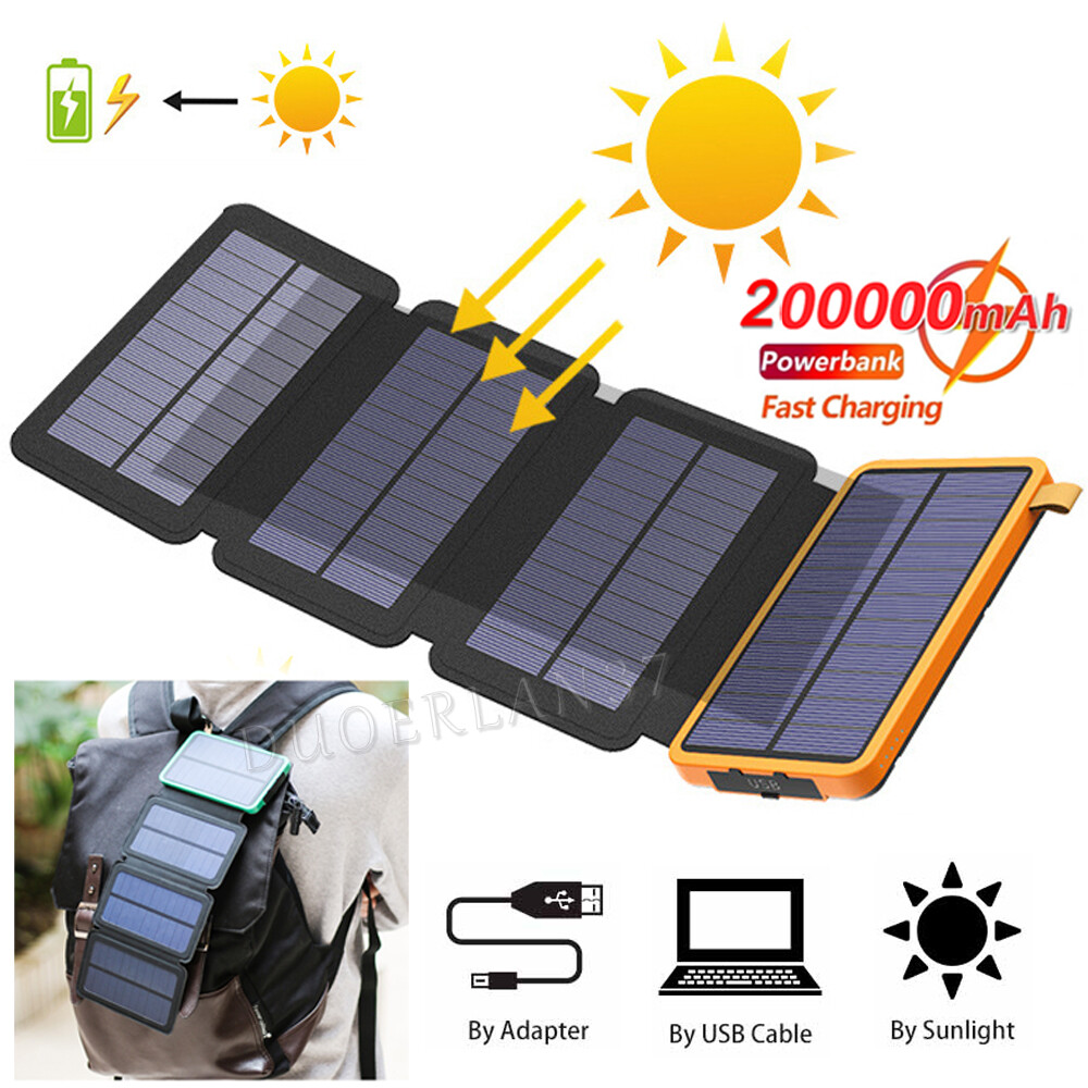 46800mAh Solar Power Bank Folding 6 Solar Panel Portable Charger For Cell Phone