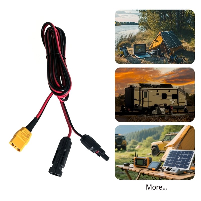 XT90 Female To Power Cable 12AWG Copper For Solar Panel Application