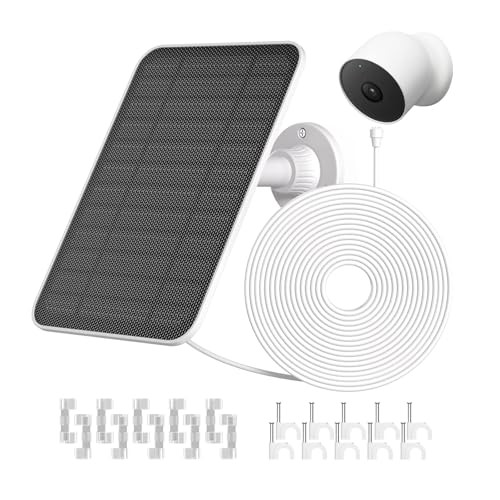 Solar Panel for Google Nest Cam (Battery) – Built-in 2000mAh Battery for