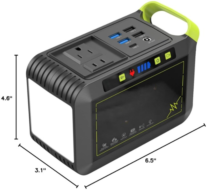 Estación de Energía Portátil 88Wh, 120W Pico, Carga Rápida Solar AC, Nuevo