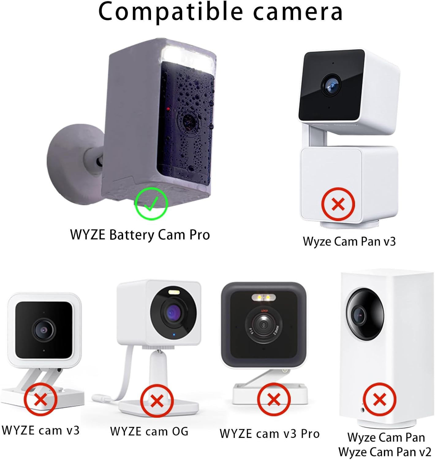 2 Pack Solar Panels Compatible with WYZE Battery Cam Pro, Solar Panels for Wirel