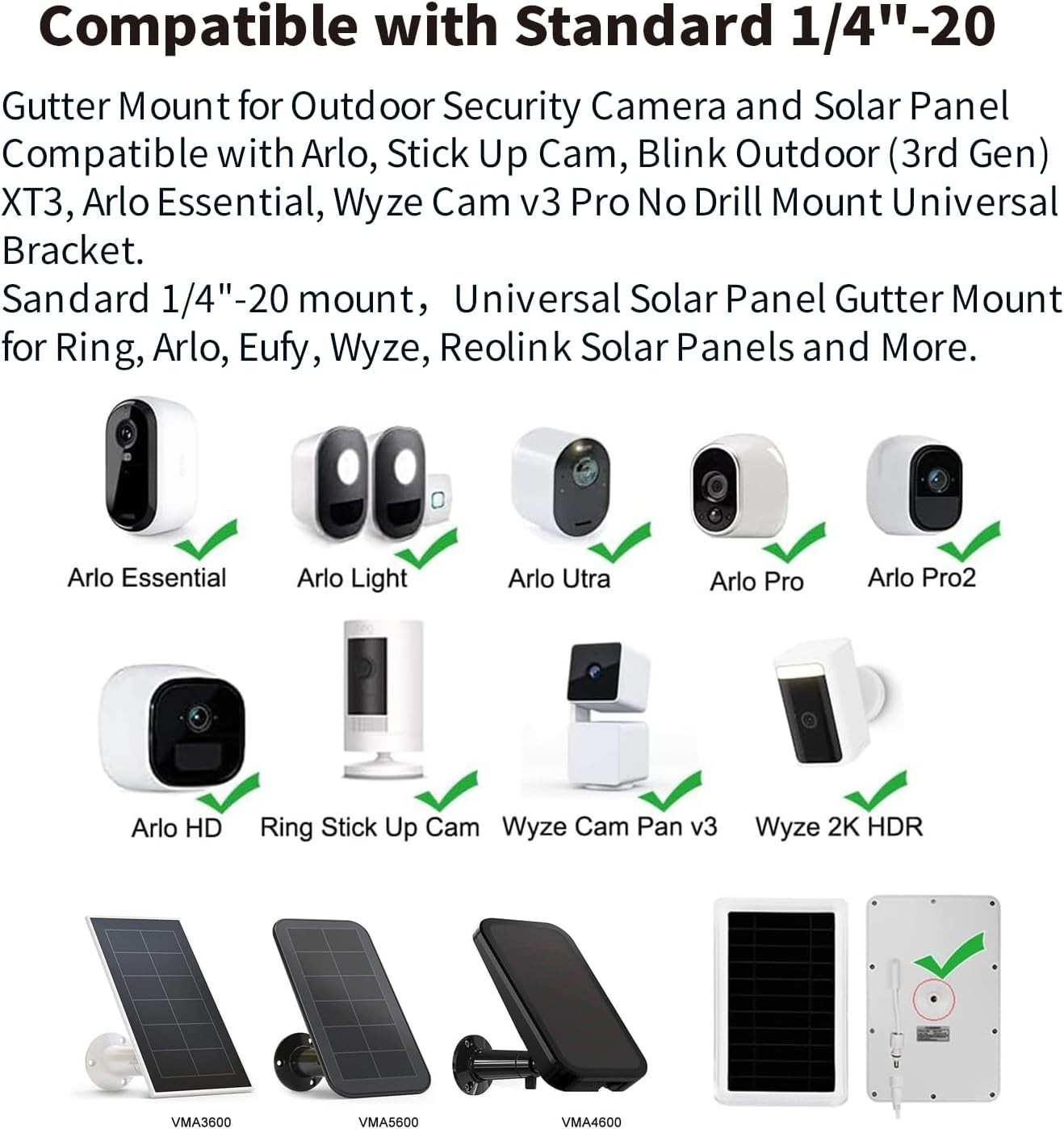 Gutter Mount for Solar Panels & Security Cameras – Easy Installation