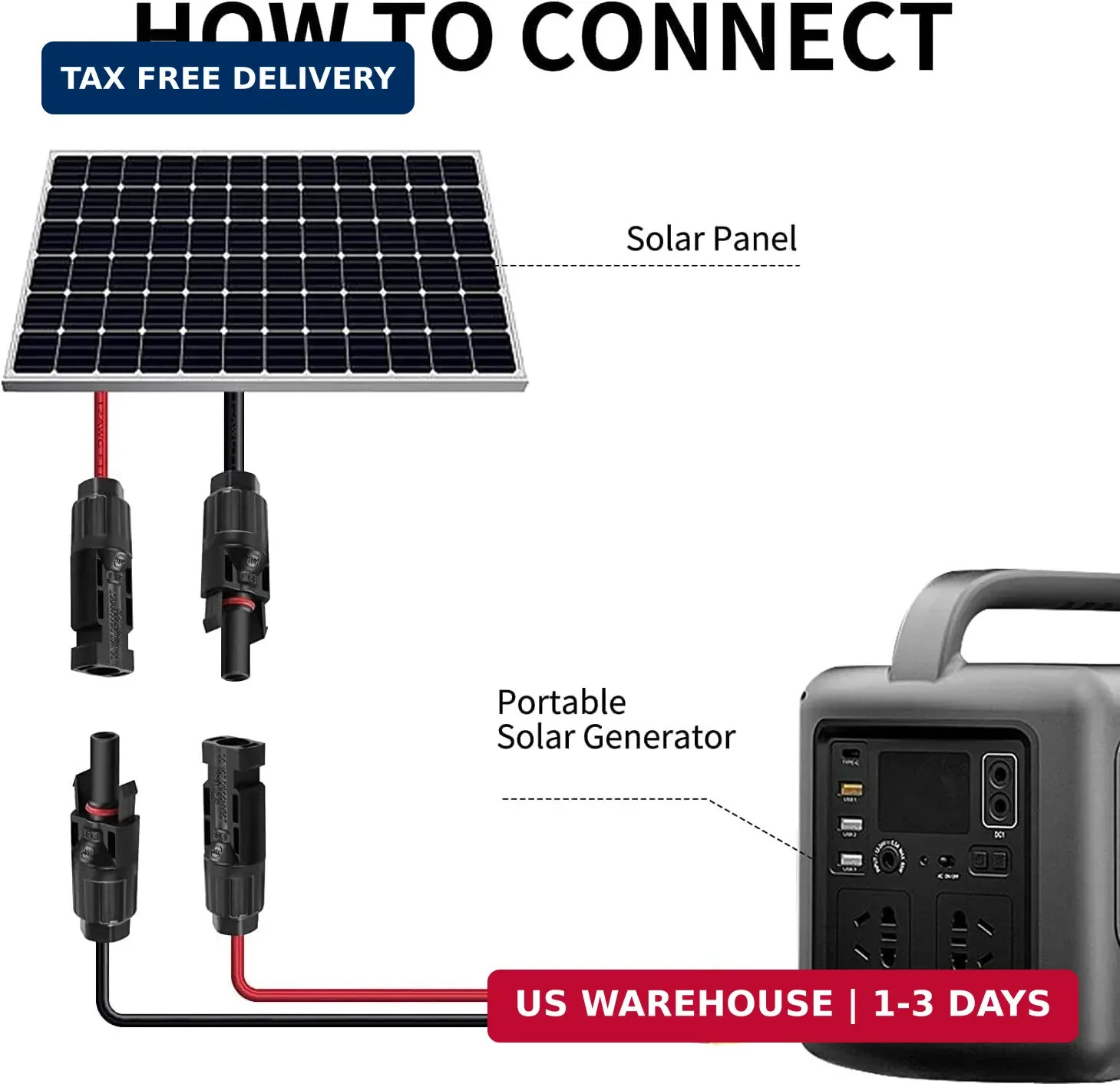 Solar to XT60 Charge Extension Cable 25FT 12AWG XT60 Adapter to Solar Panel Conn