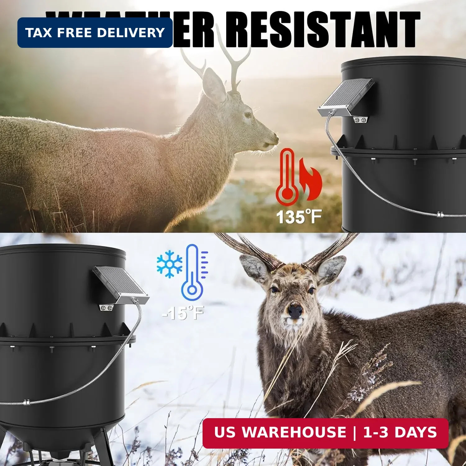 SOLPERK Solar Panel for Deer Feeder 6V IP67 Waterproof Solar Battery Charger Out