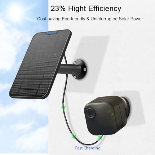 Solar Panel Charger 4W USB Type-C for Outdoor Camera 13ft Cable IP65 Mount