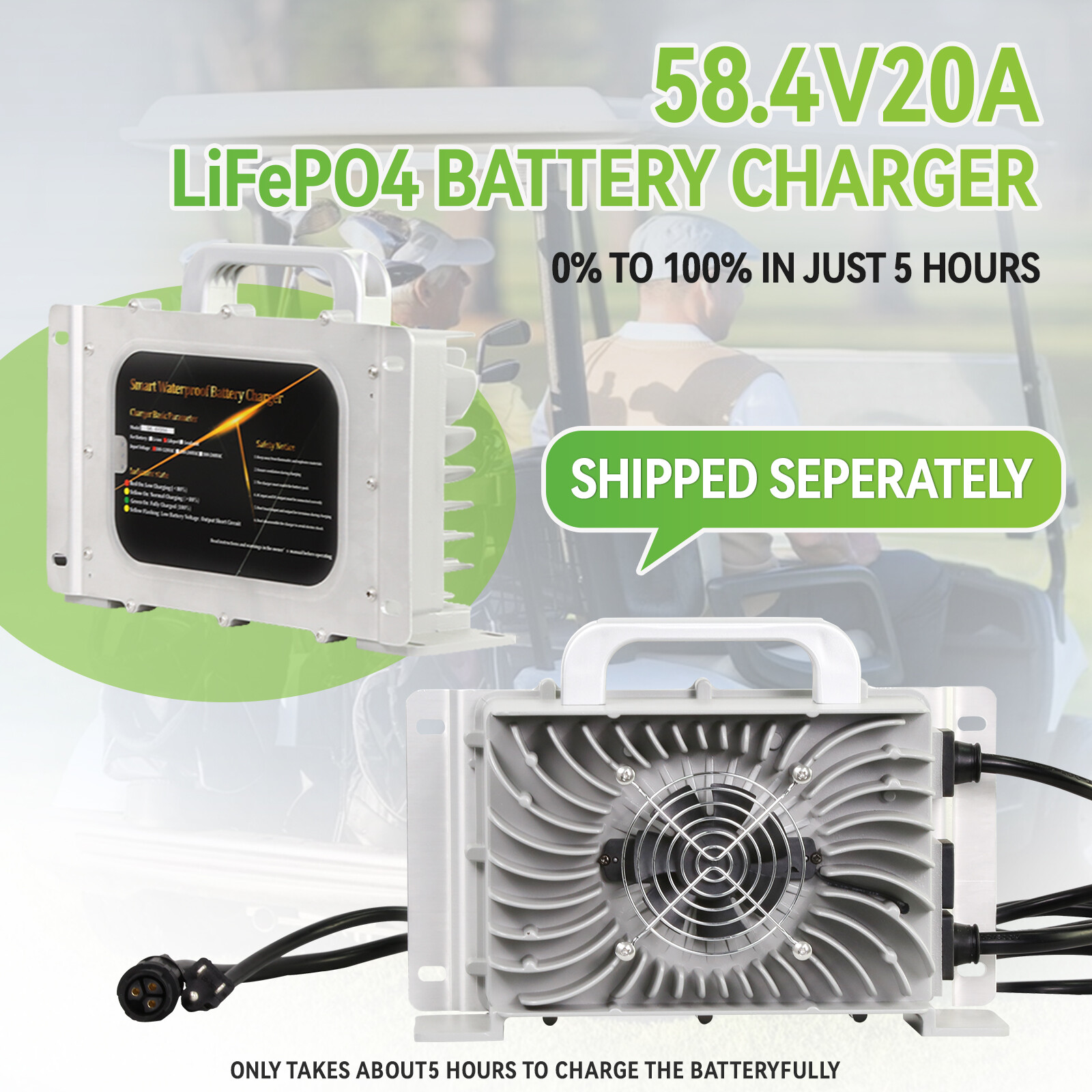 LiFePO4 48V 105Ah Golf Cart Lithium Battery 200A BMS 15000Cycle Club Car&Charge