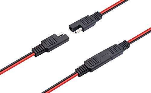 2PC SAE Adapter Y Cable Sae 1 To 2 Solar Panel Connector Cable 18AWG 30CM