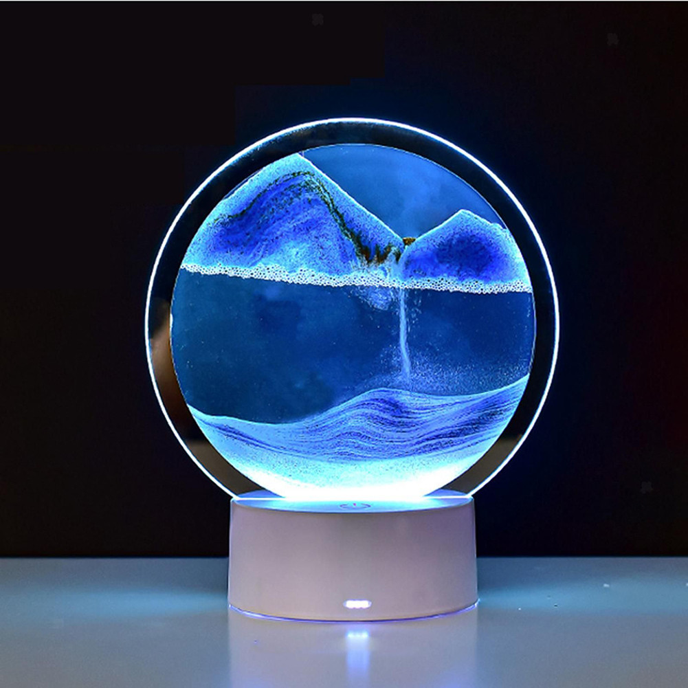 Sand Motion Hourglass Desk Lamp with Gentle Illumination for Bedroom or Office