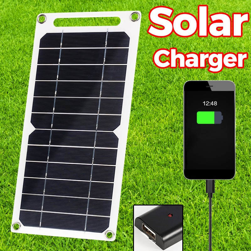 15W 5V Solar Panel USB Charger Waterproof Portable Battery Power for Phone Camp