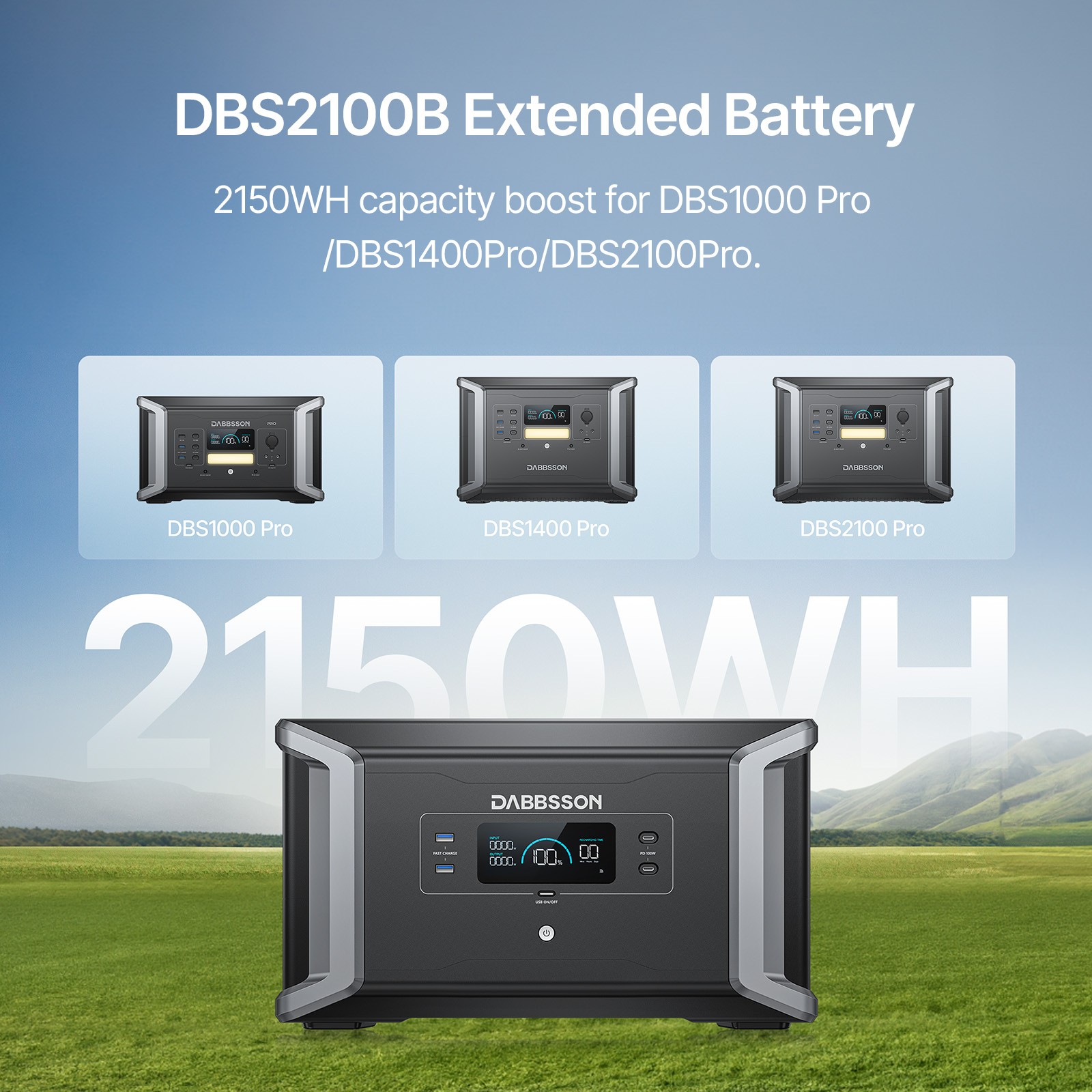 Dabbsson 4300Wh 2400W Power Station LiFePO4 w/ Expandable Battery home backup