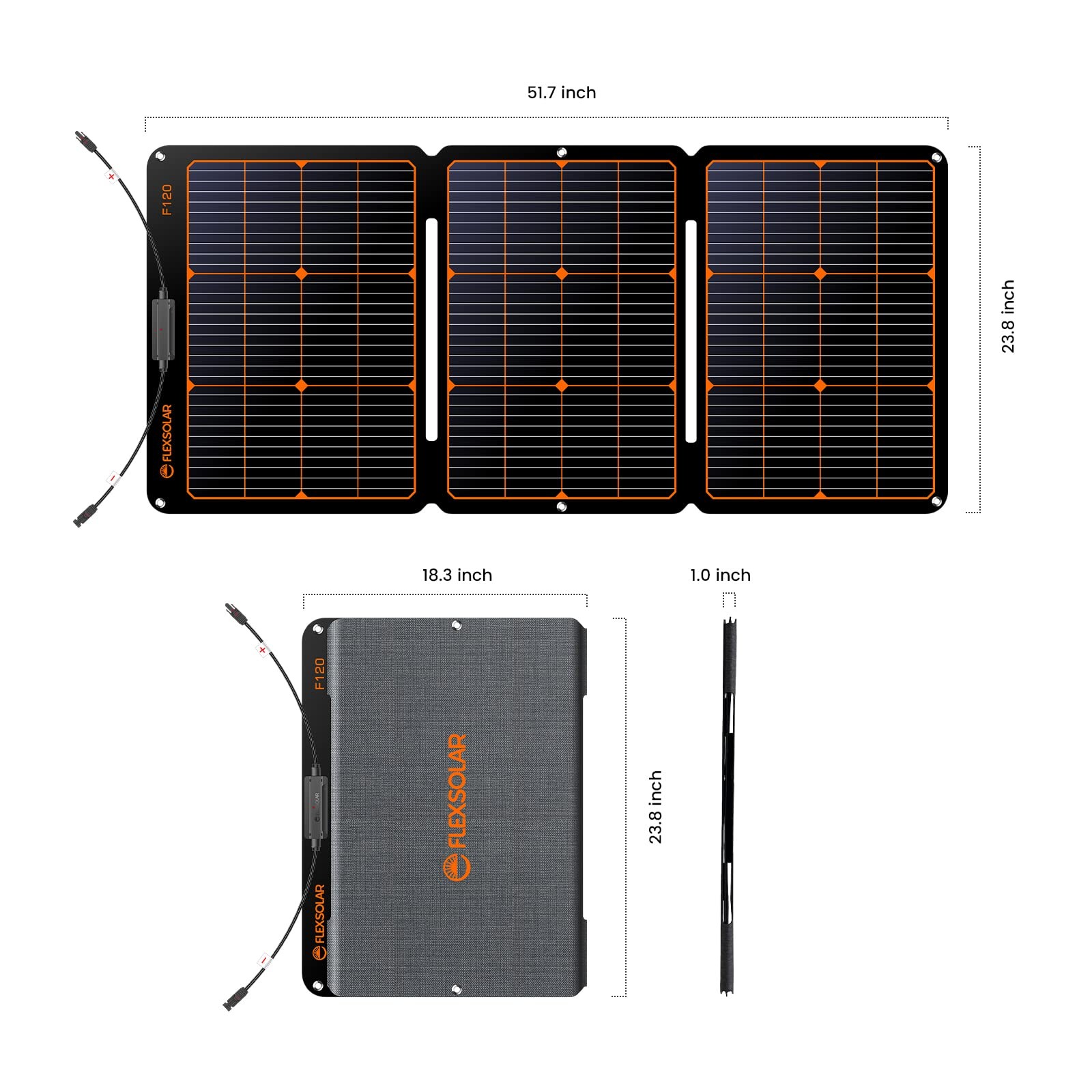 120W Portable ETFE Solar Panels for Power Station Generators 20.9V Foldable S…