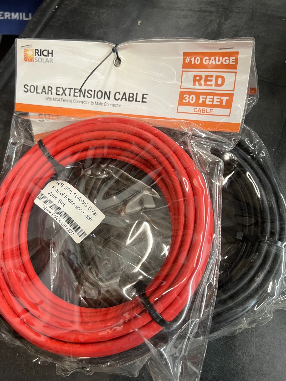Rich Solar Extension Cable – Male to Female 30ft (10 Gauge) RS-30102T2