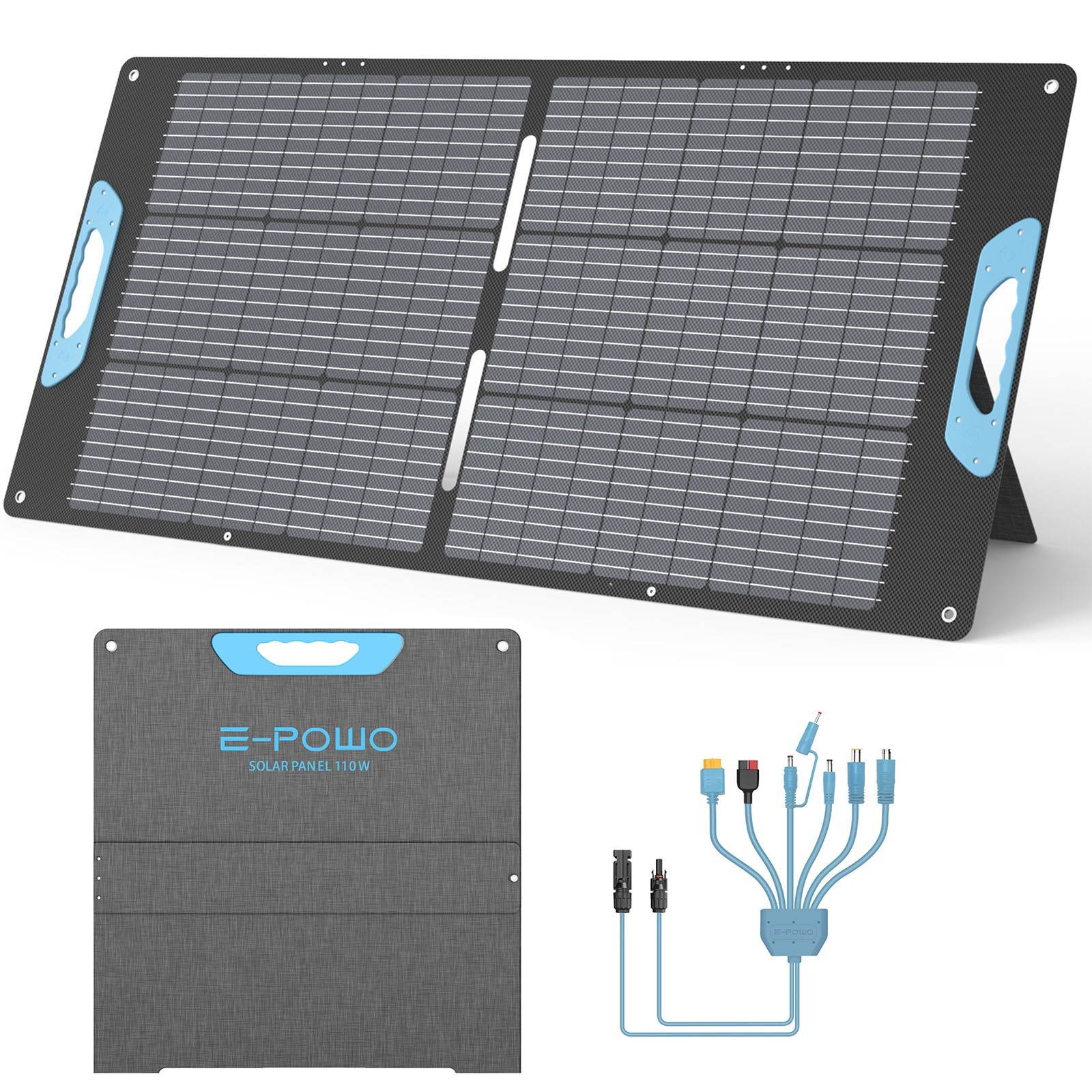 E-POWO Portable Solar Panel USB Charger 110W 220W for Camping Solar Generator