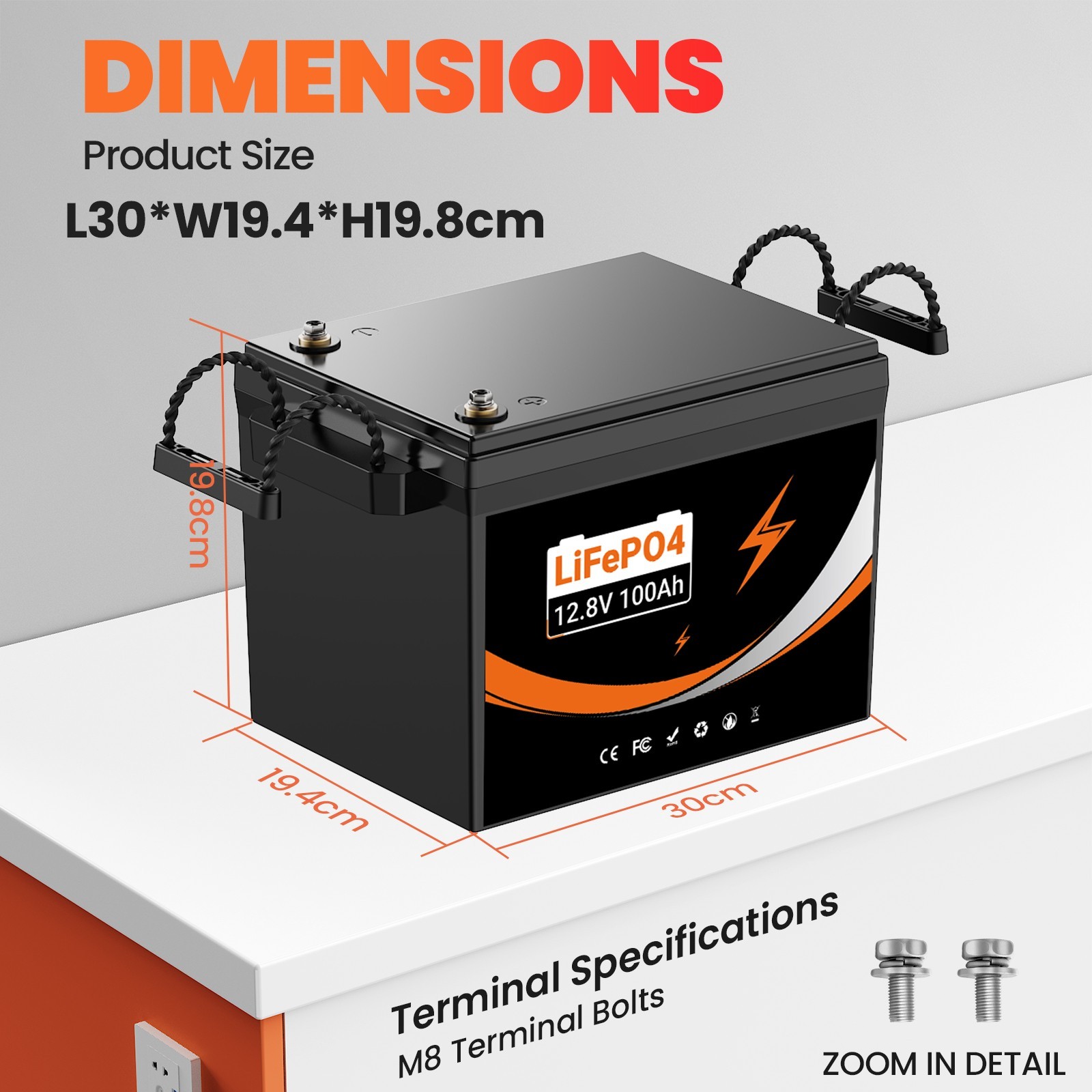 12V/24V 100AH 300AH LiFePO4 Battery for RV Marine Solar Home Energy Wohnmobil