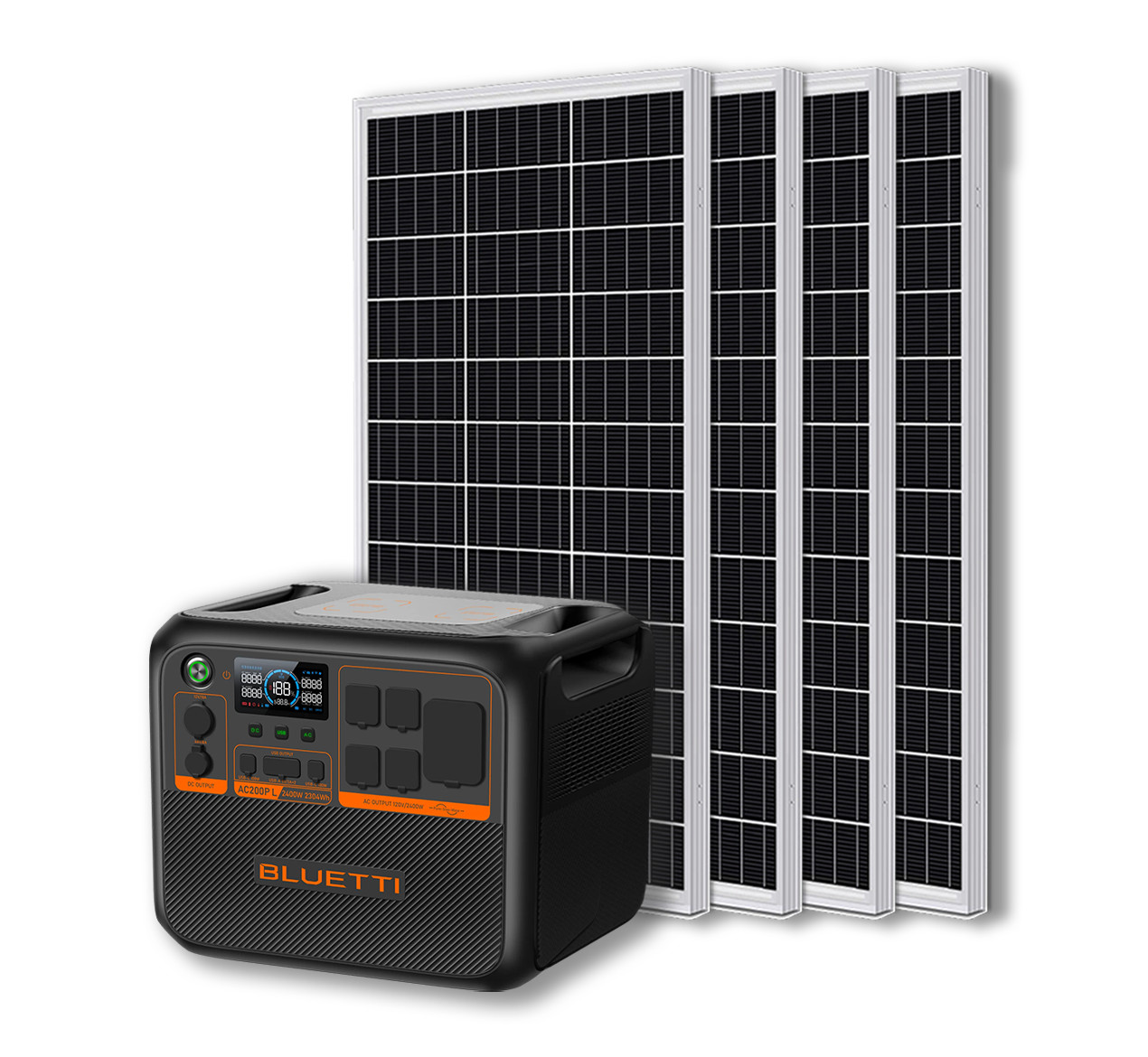 BLUETTI AC200PL 2400W Portable Power Station Generator with 4x 100W Solar Panel