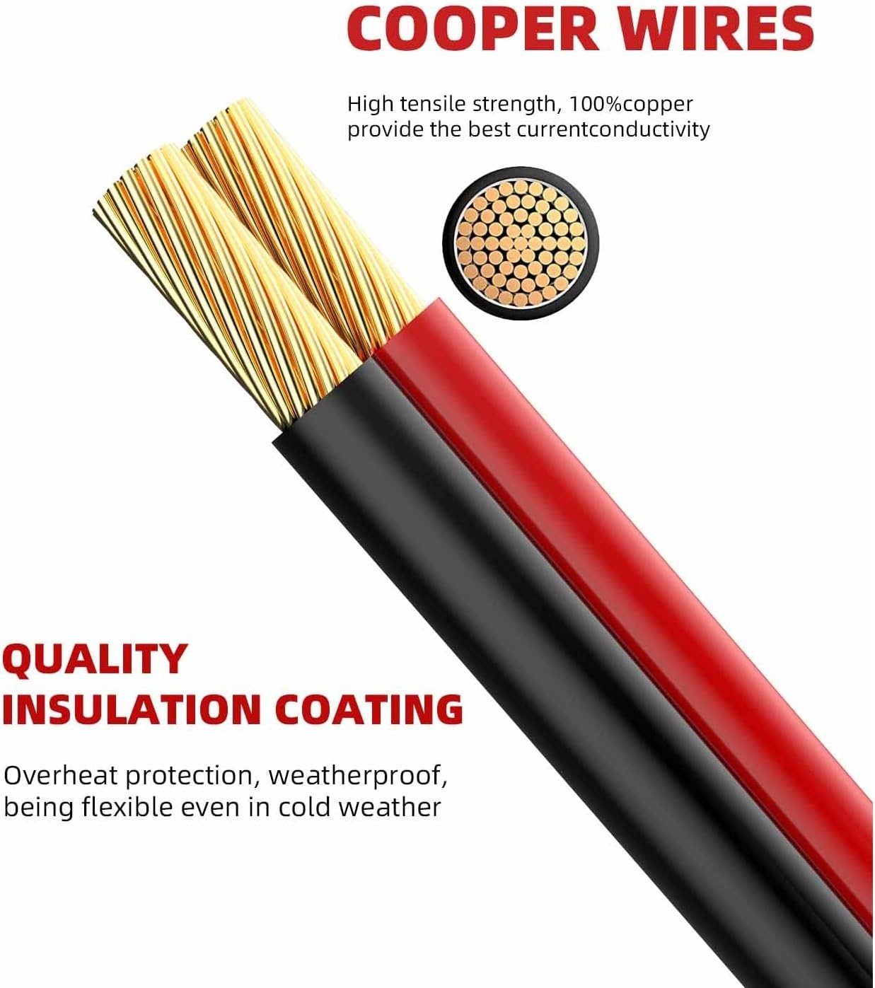 3.3FT SAE Extension Cable with Pure Copper Wire for Cars, RVs, and Solar Panels
