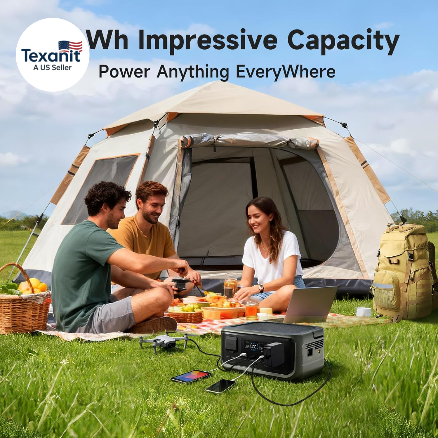 VOLIX P300 300W(600W Peak) Portable Power Station with UPS Function,256Wh Lifepo