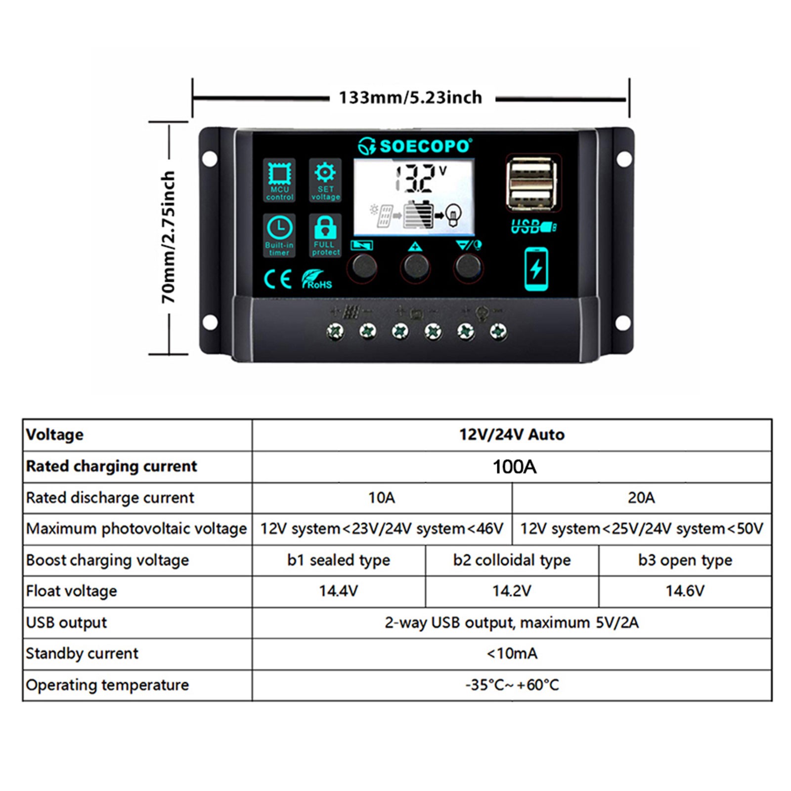 SOECOPO 30000W Peak Solar System Kit Flexible Panel for Camp Charger Off GridlN