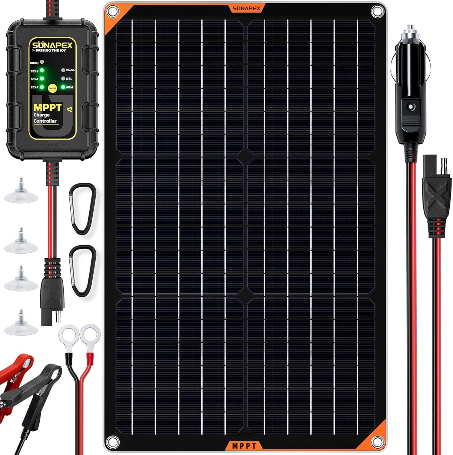 30W Flexible Solar Panel with MPPT Charge Controller,Solar Battery Charger