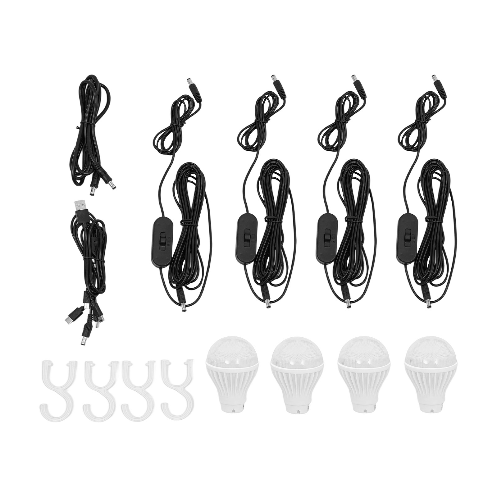 Solar Panel Power Generator Kit with 4 Bulbs Portable Battery Pack Power Station