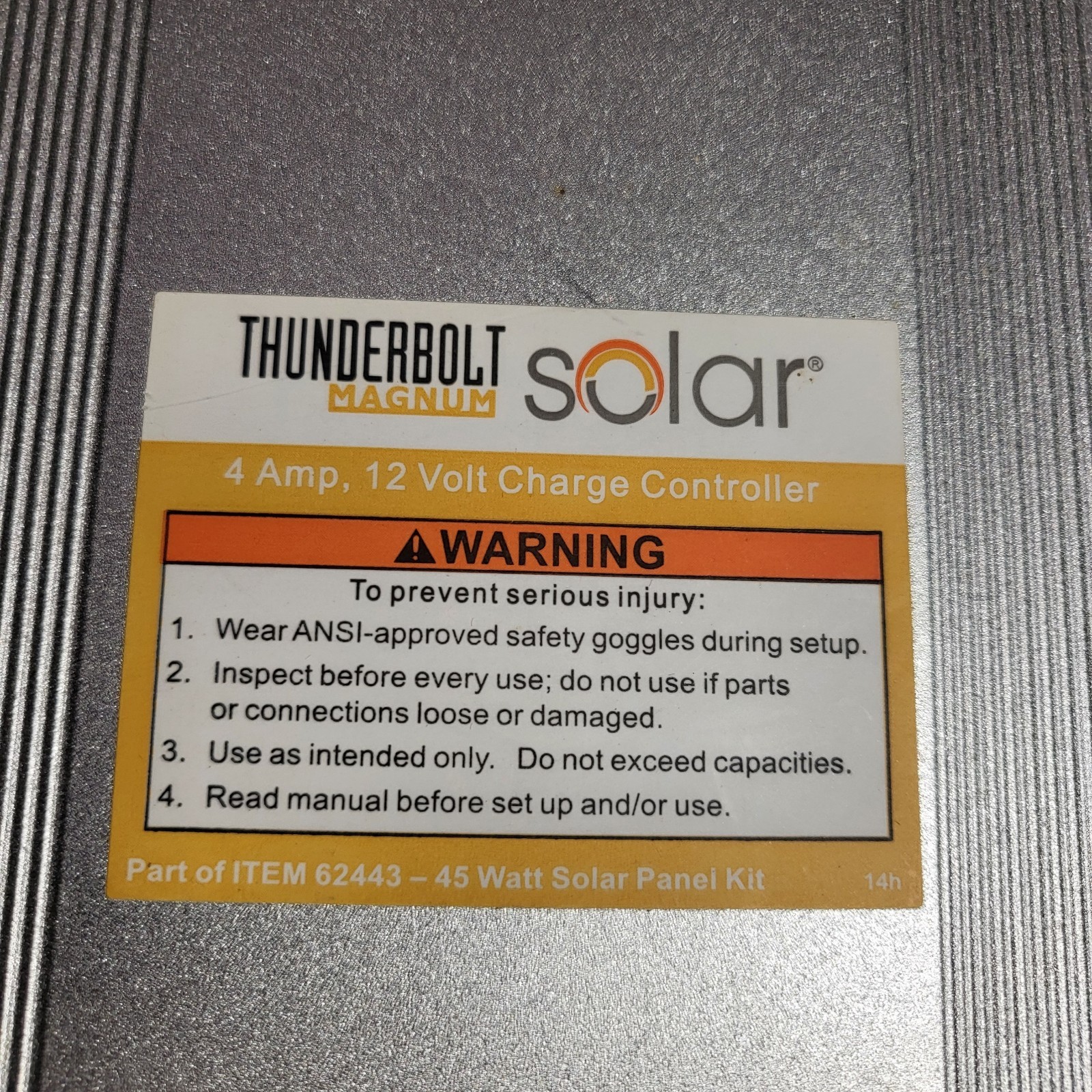 Genuine Original THUNDERBOLT MAGNUM Solar 4Amp, 12Volt CHARGE CONTROLLER 68751